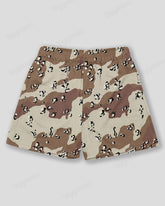 Plus Size Men's Khaki Bubble Camouflage Graffiti Print Sports Mesh Quick Dry Shorts